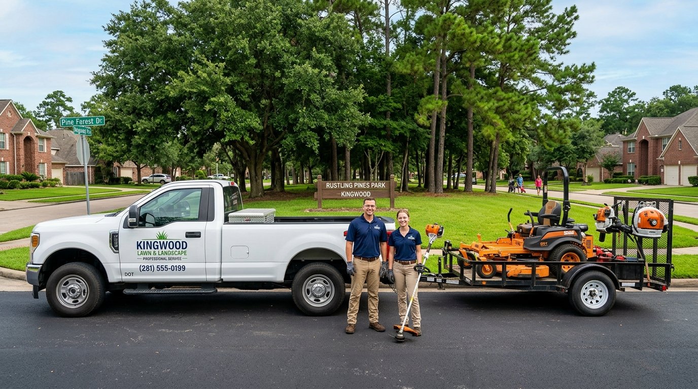 Tall Grass professional maintenance truck and equipment in Kingwood, TX