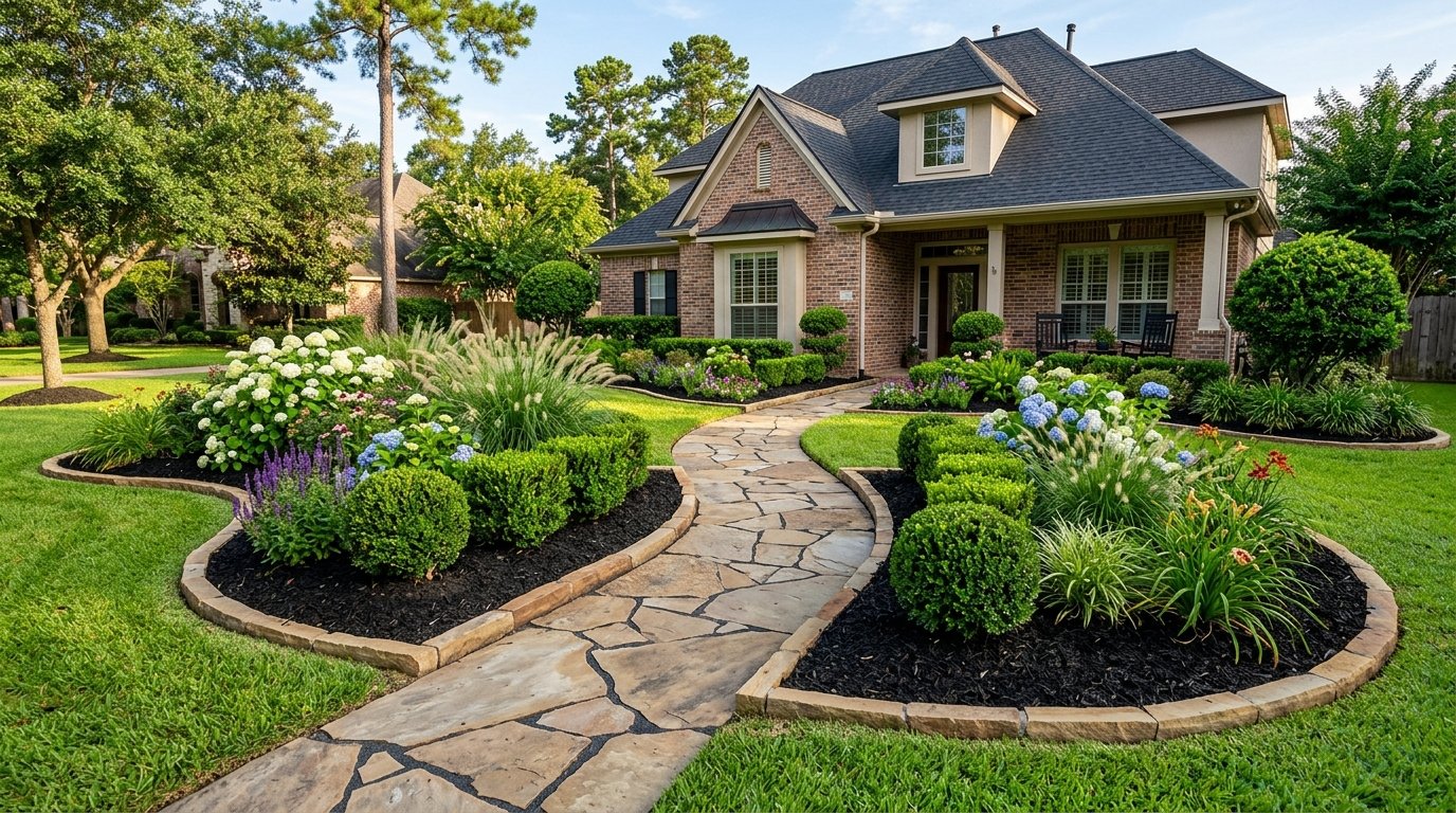 Custom landscaping design in Kingwood